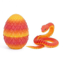 (X) 3D Printed Snake Dragons Egg with Snake Include Mini Dragons Egg Fidgets Toy for Adults Kid Articulated Snake Desk Decor