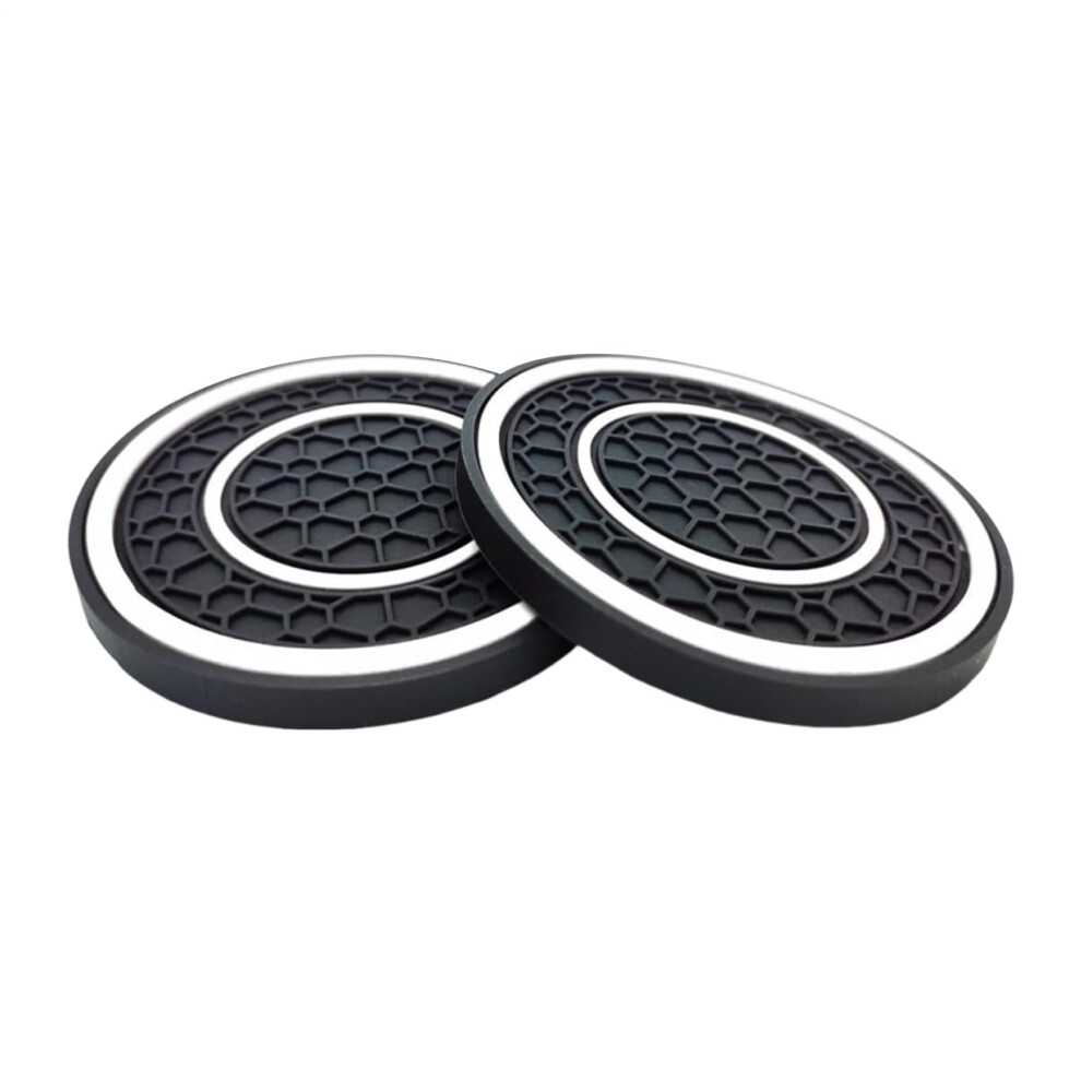 Car Coaster Nonslip Cup Holder Embedded 2X Absorbent Pad Washable Cover White 9105992200368