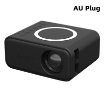 (AU Plug, Black) Manual Focusing Mini Phone Projector Wireless Wired Beamers Player for Home Theater