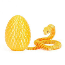 (W) 3D Printed Snake Dragons Egg with Snake Include Mini Dragons Egg Fidgets Toy for Adults Kid Articulated Snake Desk Decor