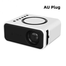 (AU Plug, White) Manual Focusing Mini Phone Projector Wireless Wired Beamers Player for Home Theater