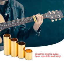 4 Stück Elektrische Gitarre Metal Slides Set, Gold, 28mm-70mm