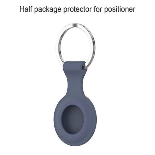 (Blue Gray half Package) Protective Case Compatible with Airtags 2021 Silicone Holder with Key Chain Portable Protector Case Easy Attach 2