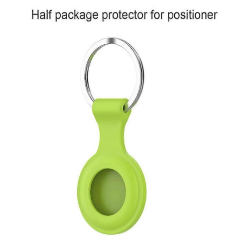 (Lime half Pack) Protective Case Compatible with Airtags 2021 Silicone Holder with Key Chain Portable Protector Case Easy Attach 2