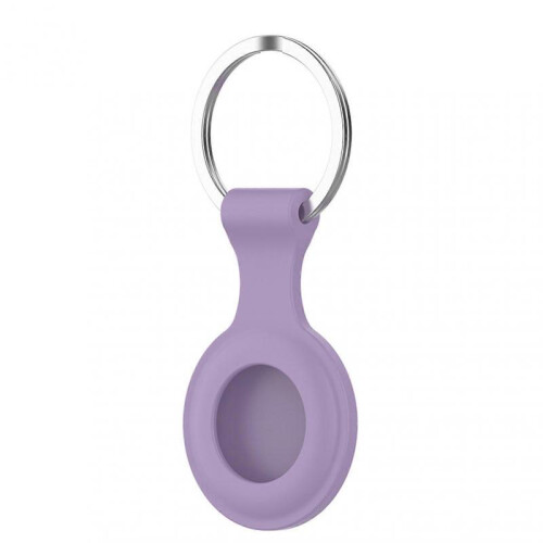 (Light Purple half Pack) Protective Case Compatible with Airtags 2021 Silicone Holder with Key Chain Portable Protector Case Easy Attach 1