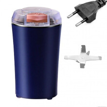 (EU plug, Dark Night Blue) Portable Electric Spice Grinder Home Use Powerful Beans Spice Grinding Tool for Herbs Spices Nuts