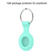 (Teal half-packed) Protective Case Compatible with Airtags 2021 Silicone Holder with Key Chain Portable Protector Case Easy Attach