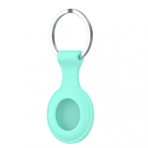 (Teal half-packed) Protective Case Compatible with Airtags 2021 Silicone Holder with Key Chain Portable Protector Case Easy Attach 1