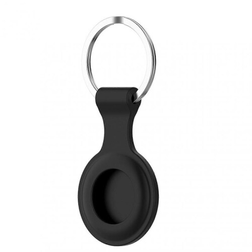 (Black half Pack) Protective Case Compatible with Airtags 2021 Silicone Holder with Key Chain Portable Protector Case Easy Attach 1