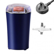 (UK plug, Dark Night Blue) Portable Electric Spice Grinder Home Use Powerful Beans Spice Grinding Tool for Herbs Spices Nuts
