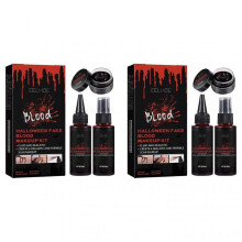 (2pcs) 1-3pcs Halloween Fake Blood Makeup Kit, Realistic Horror Effects for Parties, Theatrical & Cosplay, Safe Skin-Friendly SFX Props