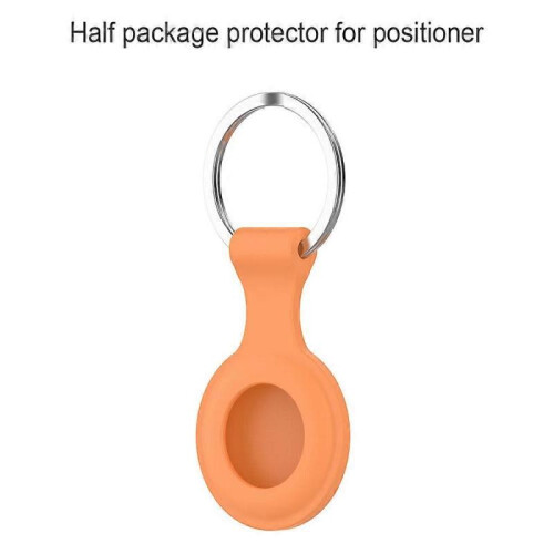 (Vibrant Orange half Pack) Protective Case Compatible with Airtags 2021 Silicone Holder with Key Chain Portable Protector Case Easy Attach 2