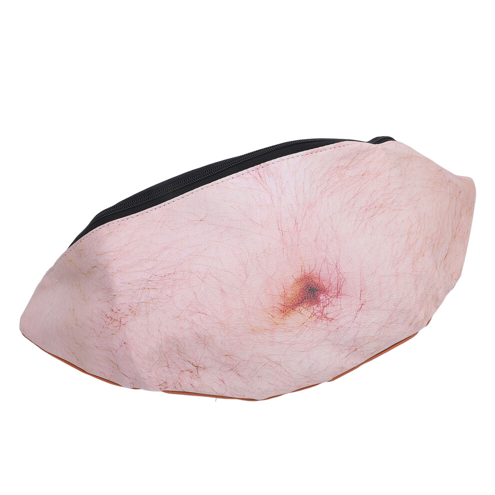 Large Capacity 3D Dad Beer Belly Fanny Pack PU Waist Bag with Realistic Design