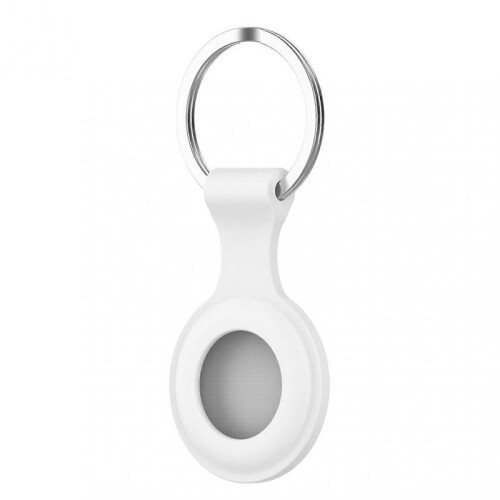 (White half Pack) Protective Case Compatible with Airtags 2021 Silicone Holder with Key Chain Portable Protector Case Easy Attach 1