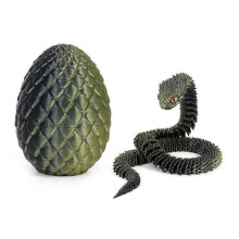 (K) 3D Printed Snake Dragons Egg with Snake Include Mini Dragons Egg Fidgets Toy for Adults Kid Articulated Snake Desk Decor