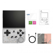 (64G, Transparent White) Portable Vintage Handheld Game Player Lightweight Game Playing Device for Adults Children