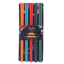 Conjunto de Hashis Reutilizáveis Estilo Japonês, Revestidos com Silicone Isolante e Laváveis na Lava-louças, Antiderrapantes para Pratos