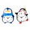Penguins Clock for Kitchen Decorative Clock Wood-Light Blue L 2