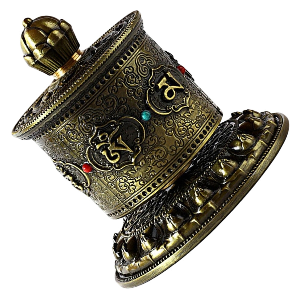 Bronze Handicraft Tibetan Prayer Wheel Buddhas Scripture Prayer
