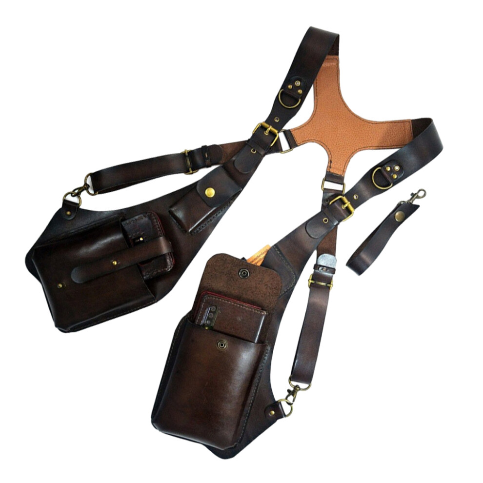 Men's Dark/Brown ( Brown) Must-Have Accessory Versatile Shoulder Holster Bag Wide Application