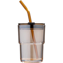 Gobelet isotherme en verre écologique, 400 ml (13 oz), format voyage hermétique avec paille et couvercle, réutilisable pour boissons chaudes ou