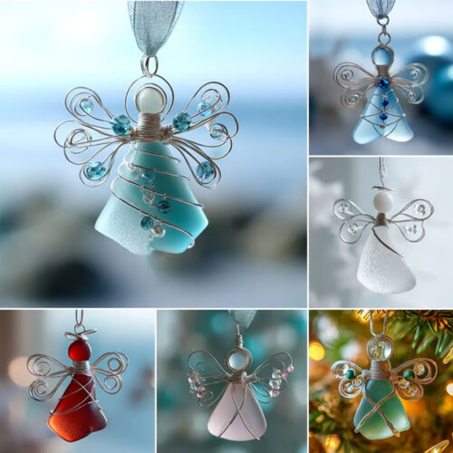 2D Flat Acrylic Angelic Hanging Decors Pendant-dark blue 2