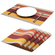 Rutschfeste Vinyl-Tischsets für den Esstisch, hitzebeständige, abwischbare Tischsets (5er-Set), pflegeleichtes PVC-Material für den Innen- und