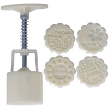 Conjunto de 12 peças de moldes para bolos lunares da Artisan Baker's Delight, com linhas nítidas para resultados profissionais e pressão manual.