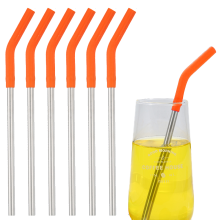 Pailles coudées réutilisables en acier inoxydable, pailles droites en métal pour un usage quotidien, conçues pour une gorgée agréable et un