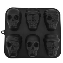Formas de silicone para muffins em formato de esqueleto etéreo, perfeitas para criações encantadoras. Podem ser usadas no forno e na lava-louças.