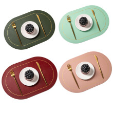 Elegantes protetores de mesa, jogos americanos dupla face em couro sintético, impermeáveis e antiderrapantes para bares, restaurantes e