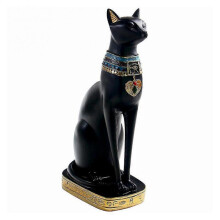 (L) Farfi Egyptian Goddess Bastet Cats Collectible Figurine Statue Home Office Decor