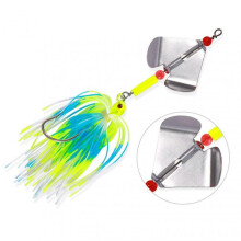 (Yellow) Pre-Rigged Fishing Spoon Lures Highly Visible Jig Head Fishing Spoon for Bass Trout Crappie Salmon