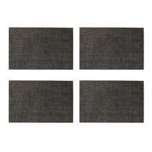 Artigos de mesa de luxo essenciais, jogos americanos em chambray preto com corte preciso para cafeterias e hotéis, toque agradável.