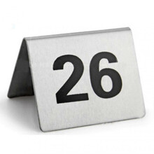 (26 to 50) 25 Pcs Stainless Steel Table Numbers Stable Base Multipurpose Number Sign for Restaurant Hotel Cafe Bar