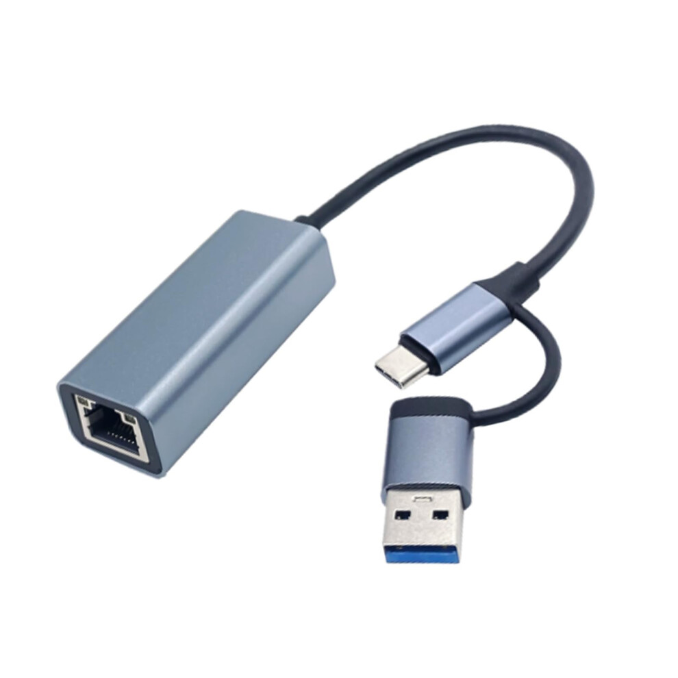 Usb Ethernet Adapter 2In1 Usbc/Usba To Rj45 Gigabit 1000Mbps Driver Mac Os Windows Switch Light/Green 9067246866280