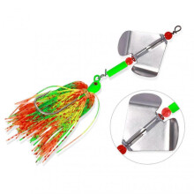 (Green) Pre-Rigged Fishing Spoon Lures Highly Visible Jig Head Fishing Spoon for Bass Trout Crappie Salmon
