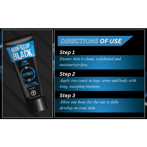 Power Tan Non-Stop Black (χωρίς DHA) υβριδική UV λοσιόν επιταχυντή μαυρίσματος 250ml 2