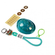 (Blue) Lovely Turtles Shell Divination Tool Keychain Multi-Purpose Tabletop Ornament for Women Men