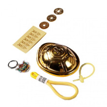 (Gold) Lovely Turtles Shell Divination Tool Keychain Multi-Purpose Tabletop Ornament for Women Men