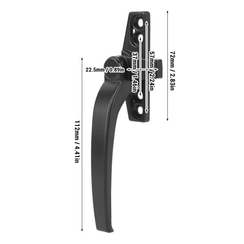 Black Left Aluminum Alloy Handle for Window Security and Ease 1