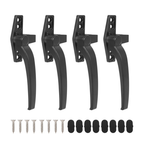 Black Left Aluminum Alloy Handle for Window Security and Ease 2