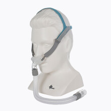 Máscara CPAP BMC P2 com almofadas nasais, cinto de fixação e clipes para máscara, para tratamento de ronco e apneia do sono.