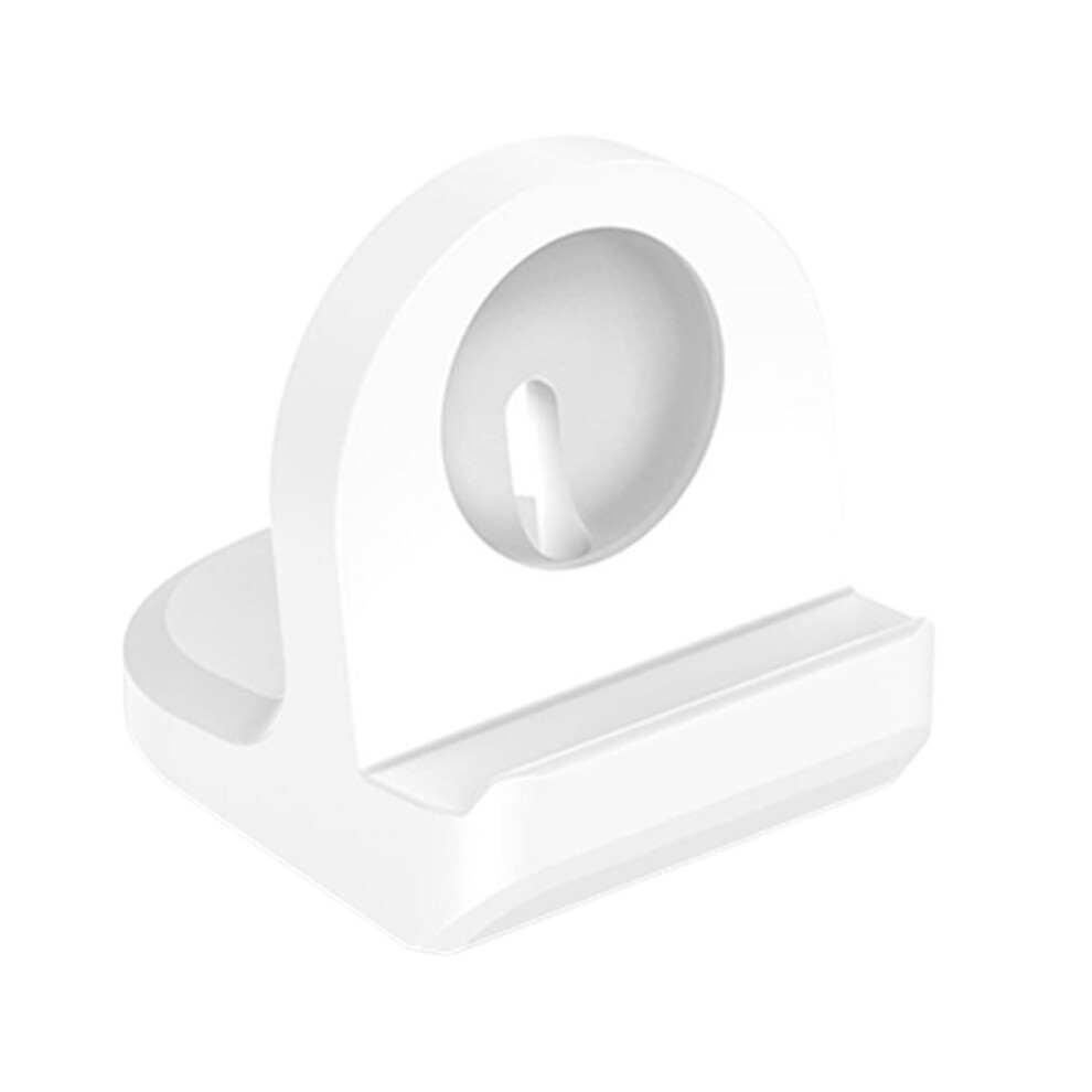 Charging Bracket Dock Station For Two Smartwatches Silicone Charger Stand Holder Rack White 9067246866587