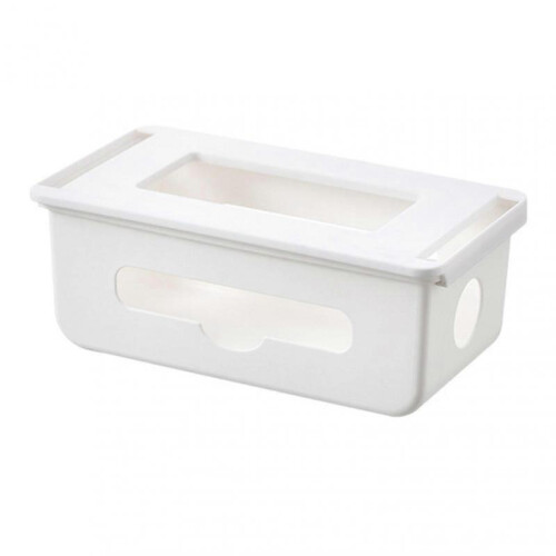 (White) Cable Management Box Under Desk Hidden Organizer for Desktop Home Office