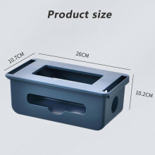 (Blue) Cable Management Box Under Desk Hidden Organizer for Desktop Home Office