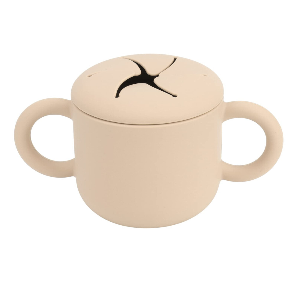 Silicone Training Cup For Infants With Double Handles Leakproof Toddler Drinking Cup Easy Clean Khaki