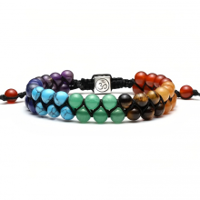 Pulseira Top Plaza Bead Chakra com Cristais de Cura dos 7 Chakras, Pulseira de Pedras para Yoga, Meditação, Relaxamento e Alívio da Ansiedad