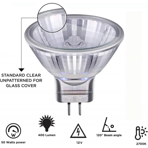 Συσκευασία με 8 λαμπτήρες αλογόνου Gu5.3 Mr16 35w 12v με ρύθμιση φωτεινότητας - Θερμ 2
