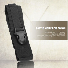 Portable Molle Belt Pouch 20x5.2x4cm for Flashlight & Tools (Black)